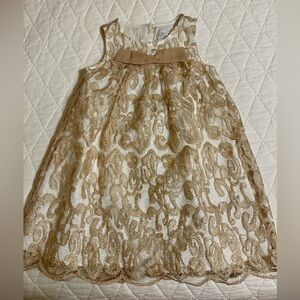 Heirlooms by Polly Flinders Gold Lace Overlay Party Dress